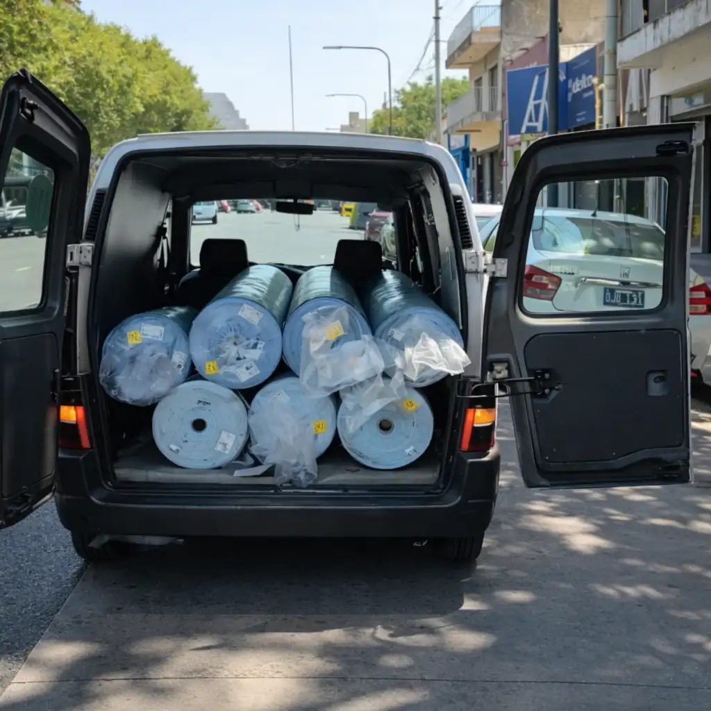 Miniflete con mercadería en Rosario