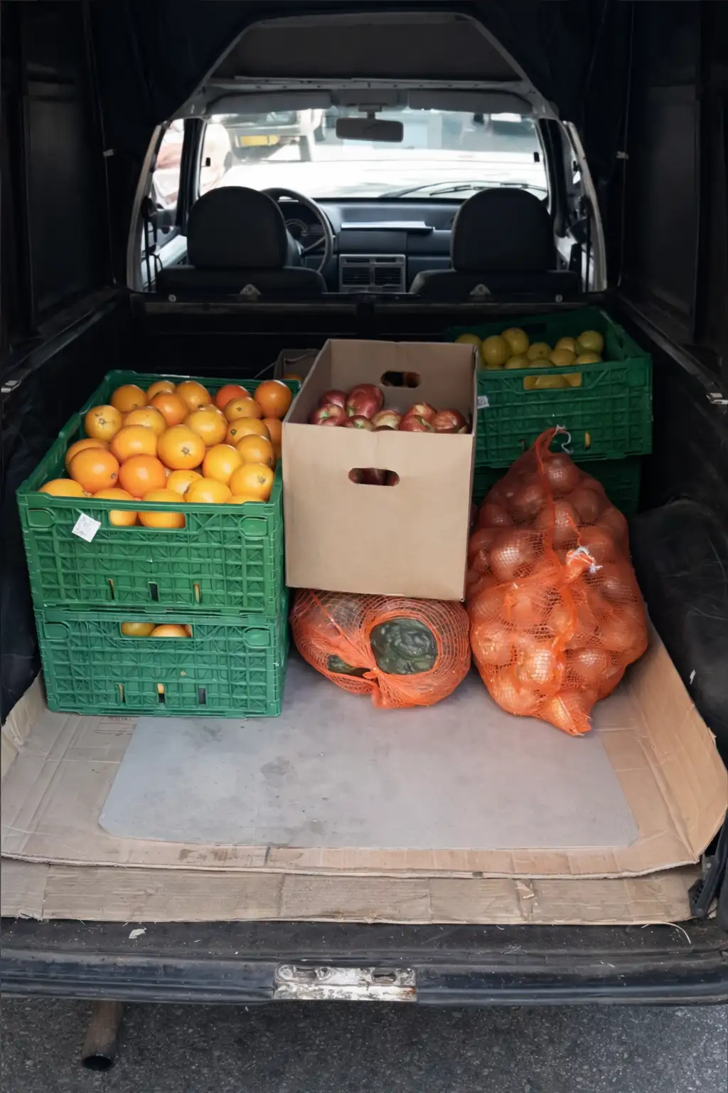 Miniflete con verduras y frutas en Rosario